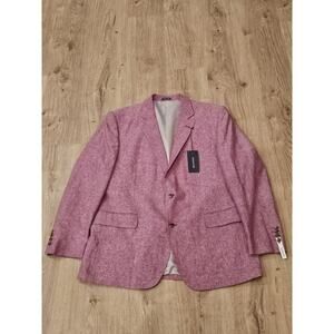 Stafford Blazer Men 46 Regular Rose Signature Classic Fit Linen Cotton NWT